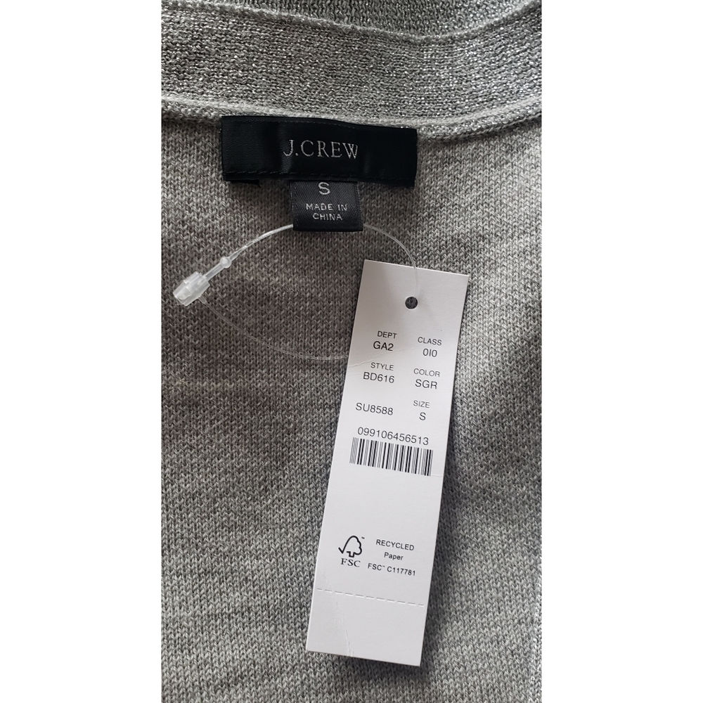 14. J.Crew Merino wool metallic cropped cardigan sweater - Picture 8 of 8
